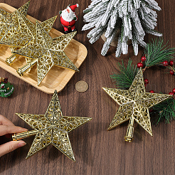Étoile en plastique ornements de cimier d'arbre de Noël&nbsp;AJEW-WH20004-17B