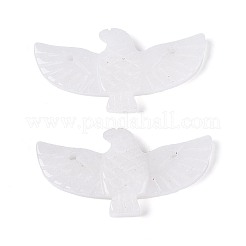 Anhänger aus natürlichem weißem Jade-Edelstein in Adlerform&nbsp;G-P563-05E