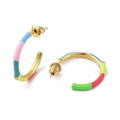 Серьги-гвоздики из настоящей латуни с покрытием из 18-каратного золота&nbsp;EJEW-L268-014G-04