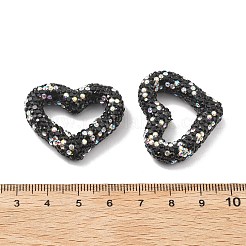 Бусины из полимерной глины в форме сердца со стразами&nbsp;CLAY-NH0001-09B-04