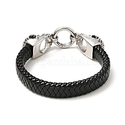 Bracelet cordon tressé imitation cuir pu&nbsp;BJEW-E009-10AS