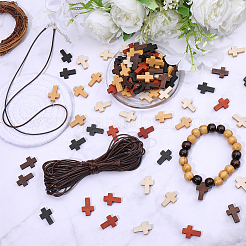 100 шт. подвески из неокрашенного дерева 5 цветов&nbsp;WOOD-PA0001-13