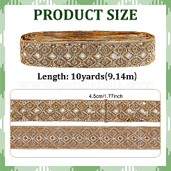 Ruban de bordure en polyester brodé ethnique à paillettes&nbsp;OCOR-WH0070-136B