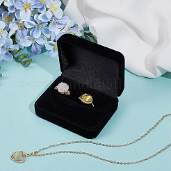 Прямоугольные флокированные коробки для упаковки колец с откидными крышками&nbsp;CON-WH20010-04B