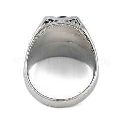 Anillos de dedo ovalados de acero inoxidable 304 con vidrio&nbsp;RJEW-D083-14AS-01