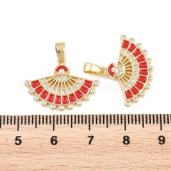 Ciondoli in ottone smaltato con zirconi cubici trasparenti&nbsp;KK-E800-09D-G