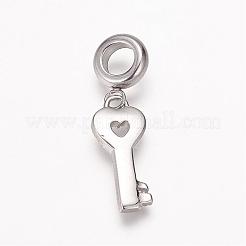 Dijes colgantes europeos de acero inoxidable 304 con rhinestone&nbsp;OPDL-K001-22AS