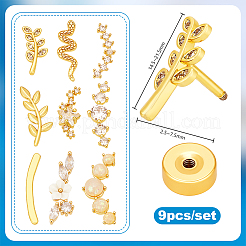 9 Stück Edelstahl Pavé klare Zirkonia Knorpel Ohrring-Sets&nbsp;EJEW-PH0001-54