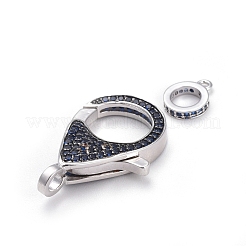 Micro latón allanan circonio cúbico broches pinza de langosta&nbsp;ZIRC-F110-01A