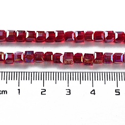 Стеклянные бусины с гальваническим покрытием &nbsp;X-EGLA-R030-4x4mm-04