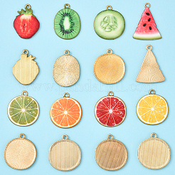 32шт 8 стиля подвески из легкого золотого сплава с эмалью&nbsp;ENAM-YW0005-48