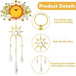 4 шт. 4 стиля солнечных металлических подвесных украшений&nbsp;HJEW-CJ0001-21