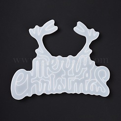 Bois de cerf et mot joyeux noël affichage décoration moules en silicone&nbsp;DIY-K051-09