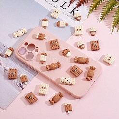 48pcs 8 cabochons en résine opaque de style&nbsp;CRES-SZ0001-12
