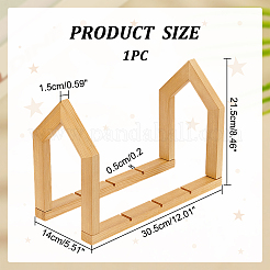 Подставка для хранения пластинок из дерева в форме домика&nbsp;ODIS-WH0086-146