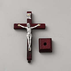 Religion Holz & Zinklegierung St. Benedikt Kreuz Display Dekorationen&nbsp;AJEW-WH0695-216AS