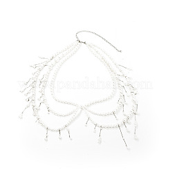 Chaînes de taille multicouches en forme de nœud papillon en imitation de perles en fer et en plastique&nbsp;WG7FE85-01