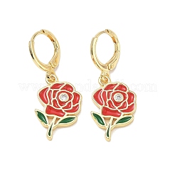 Valentinstag-Ohrringe aus Messing und Emaille für Damen&nbsp;EJEW-G464-01G-01