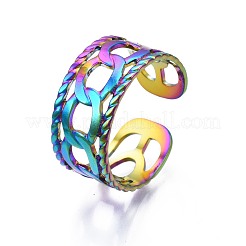 Кольцо-манжета из нержавеющей стали 304 в форме панцирной цепи&nbsp;RJEW-N038-084