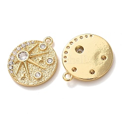 Pendenti in ottone con micro pavé di zirconi cubici a forma di stella e luna&nbsp;KK-A295-11A-G