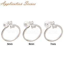 Латунные оправы для колец-манжет с прозрачными кубическими цирконами&nbsp;KK-G518-10P-06