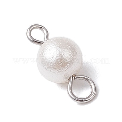 Круглые подвески-соединители с текстурированной раковиной и жемчугом&nbsp;PALLOY-JF03824-02