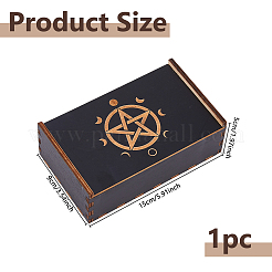 1 шт. прямоугольные гравированные деревянные коробки для хранения карт Таро с крышкой-слайдером для гадания&nbsp;CON-DC0001-17A