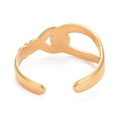 Anillo de puño abierto con nudo entrelazado de acero inoxidable 304 con revestimiento iónico (IP) para mujer&nbsp;RJEW-C025-13G