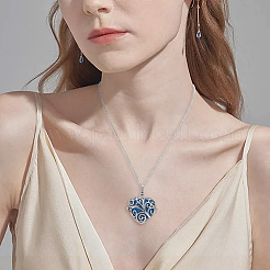 Ожерелья с подвесками из полой клетки из цинкового сплава&nbsp;NJEW-PH0001-44D