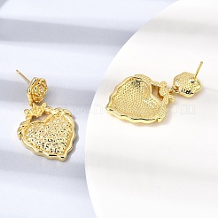Valentinstag-Ohrhänger aus Messing&nbsp;EJEW-D355-10G