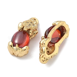 Кабошоны из кубических цирконий с паве из латуни&nbsp;KK-G548-13G