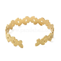 Браслеты-манжеты с бабочками из нержавеющей стали 304 для женщин&nbsp;BJEW-M316-05G