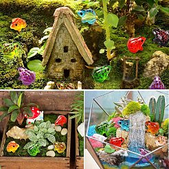 Ornements de scène de micro-paysage en résine lumineuse en forme de grenouille&nbsp;DIY-YWC0009-03A
