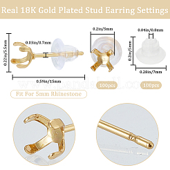 100 шт. фурнитура для сережек-гвоздиков из нержавеющей стали 304 STAS-BBC0003-31