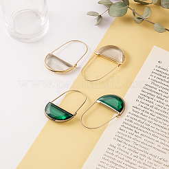 2 пара двухцветных серег-колец из латуни и стекла&nbsp;EJEW-GO0003-30B