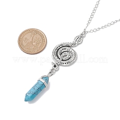 Colliers avec pendentif en turquoise synthétique&nbsp;NJEW-JN04694-02