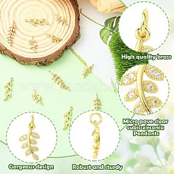 12 шт. 4 стиля латунных подвесок с кубическим цирконием&nbsp;KK-CJ0003-90