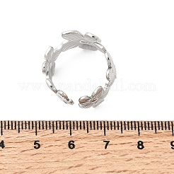 5 шт. открытые манжеты из нержавеющей стали 304 для женщин&nbsp;RJEW-K313-11P