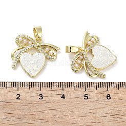 Латунные микропаве прозрачные подвески с фианитом&nbsp;KK-L213-017G-02