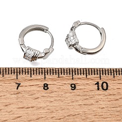 Pendientes de aro de latón con micro circonitas cúbicas engastadas en cruz&nbsp;KK-CBAEEA8-37P