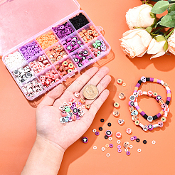 15 стиль бусины из полимерной глины ручной работы на тему Хэллоуина&nbsp;CLAY-YW0002-59