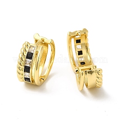 Толстые серьги-кольца из черного кубического циркония&nbsp;EJEW-E270-07G