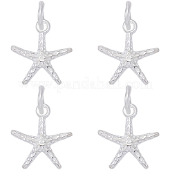 4 pieza 925 dijes de estrella de mar de plata esterlina&nbsp;STER-BBC0008-39