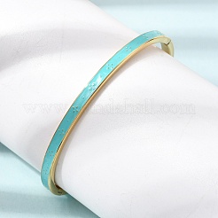 Bracciali rigidi da donna in acciaio inossidabile 304 smaltato con cerniera.&nbsp;SA-CBAC920-15G-01C