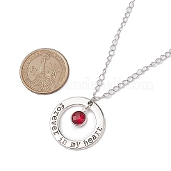 3 pz 3 stili piatti rotondi per sempre nel mio cuore collane con pendente in vetro in lega&nbsp;NJEW-JN05018