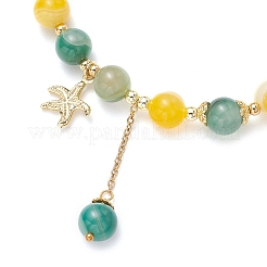2 bracciale elastico con perline rotonde in agata striata naturale&nbsp;BJEW-JB11936