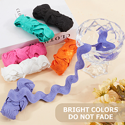 12 ярд полиэстеровой волнистой ленты для отделки бахромой в 6 стилях&nbsp;OCOR-GF0003-28