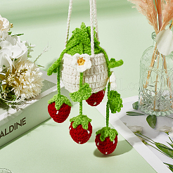 Клубничная корзина шерстяная пряжа подвеска украшения&nbsp;AJEW-WH20006-240B
