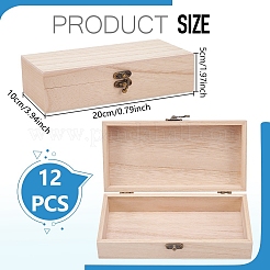 Cajas de embalaje de madera con tapa abatible y cierres&nbsp;CON-WH0100-37