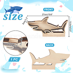 Деревянная витрина в форме акулы&nbsp;DIY-WH0430-991